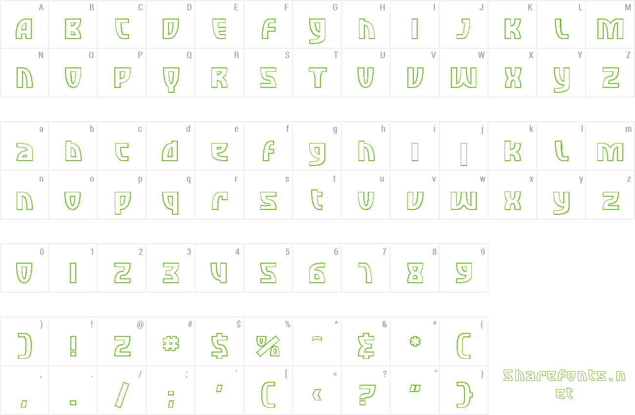 Font SF Retroesque Outline preview